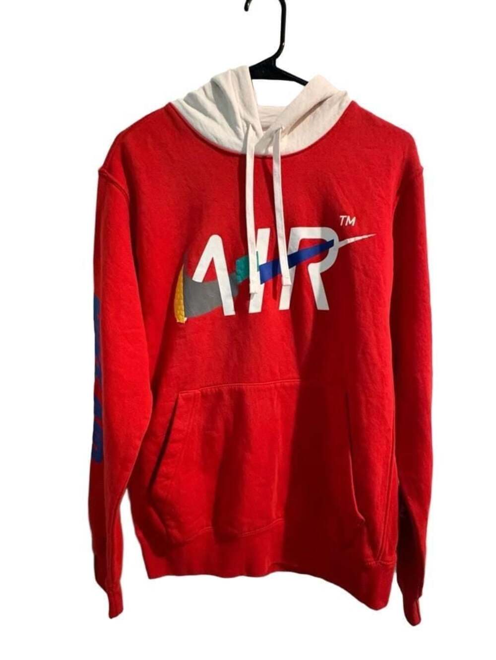 Nike NSW Game Changer Pullover Hoodie Red White Blue Air Swoosh Size S